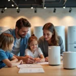 family selecting right hot water cylinder for daily usage