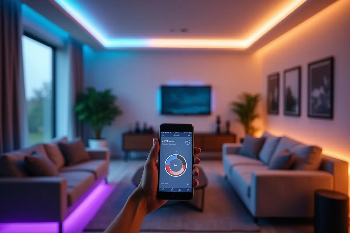 Smart Lighting for modern home controlled using smartphone