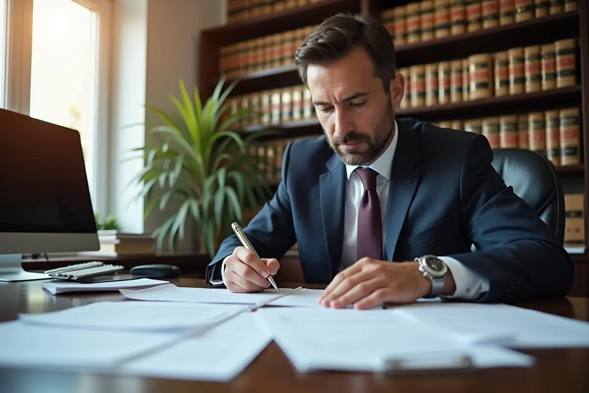 personal injury lawyer reviewing accident claim documents