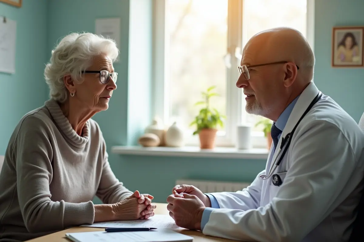 senior patient consulting doctor about weight loss