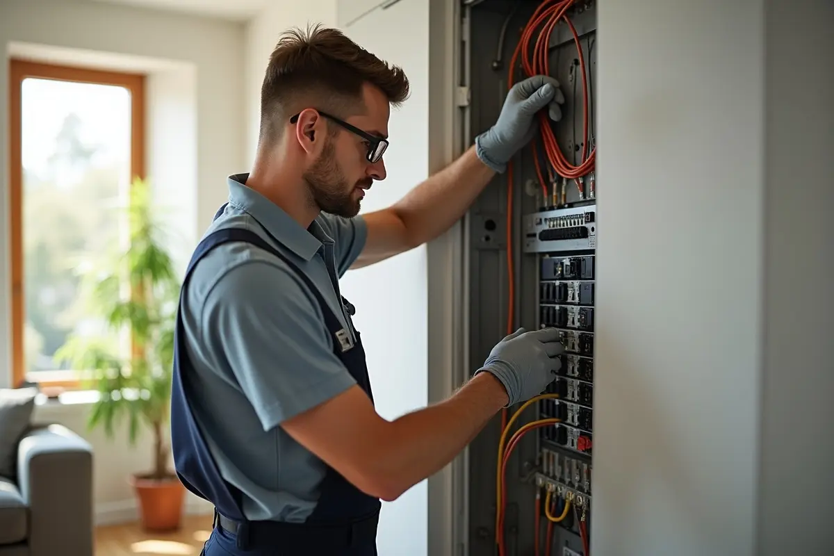 electrician upgrading home electrical system for safety and efficiency